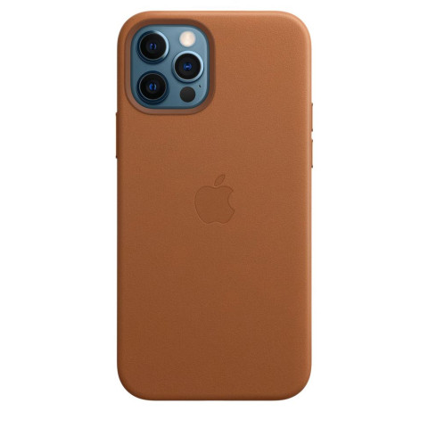 Чехол Leather Case with MagSafe для Iphone 12 и 12 Pro Saddle brown